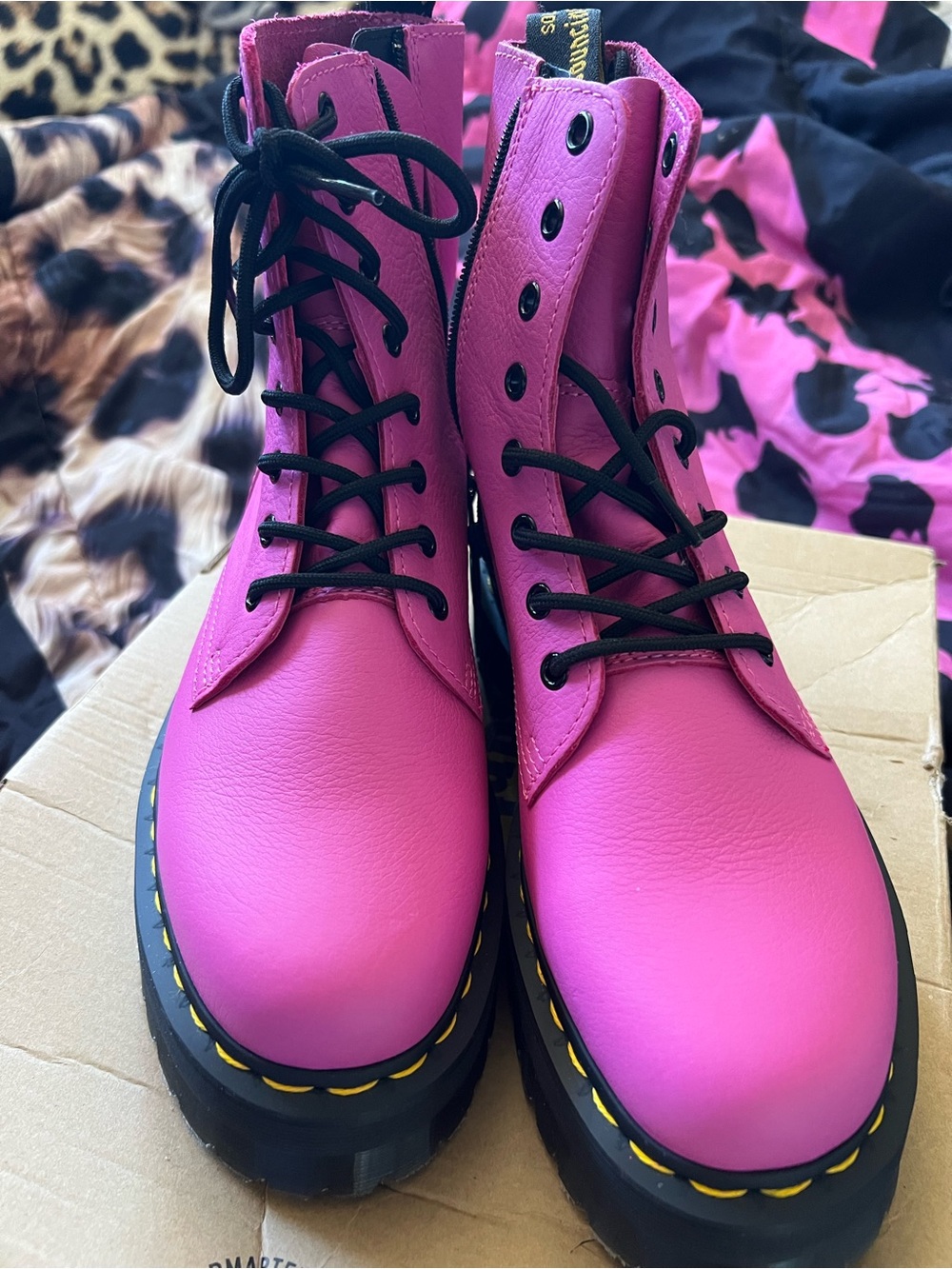 Dr. Marten Pink Lace-Up Combat Boots